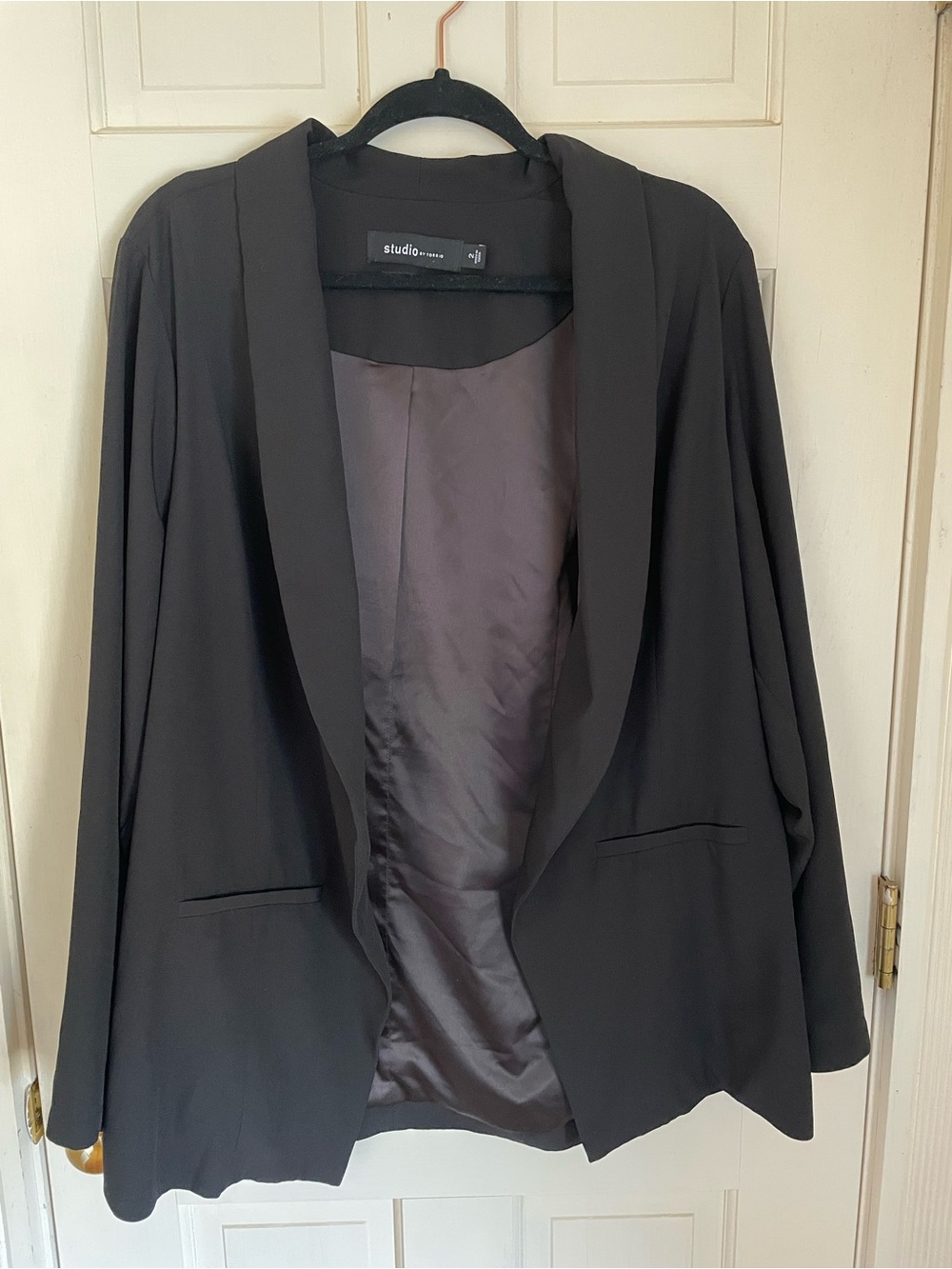 Black Women's Open-Front Blazer